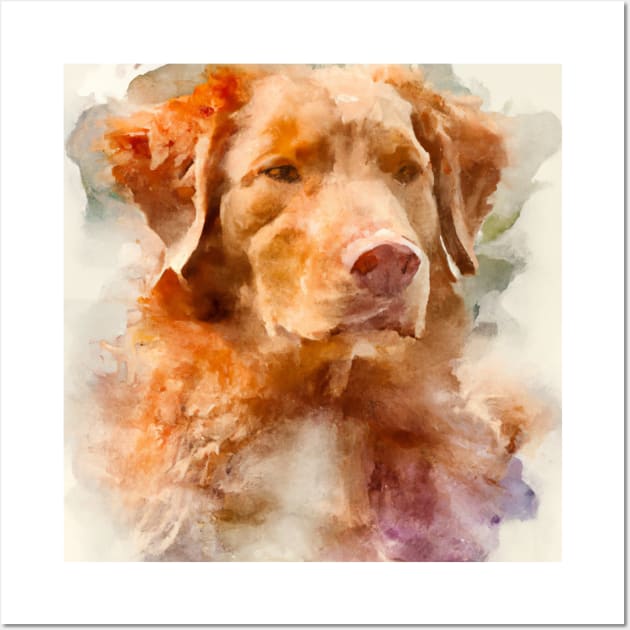 Nova Scotia Duck Tolling Retriever Watercolor - Dog Lover Gifts Wall Art by Edd Paint Something